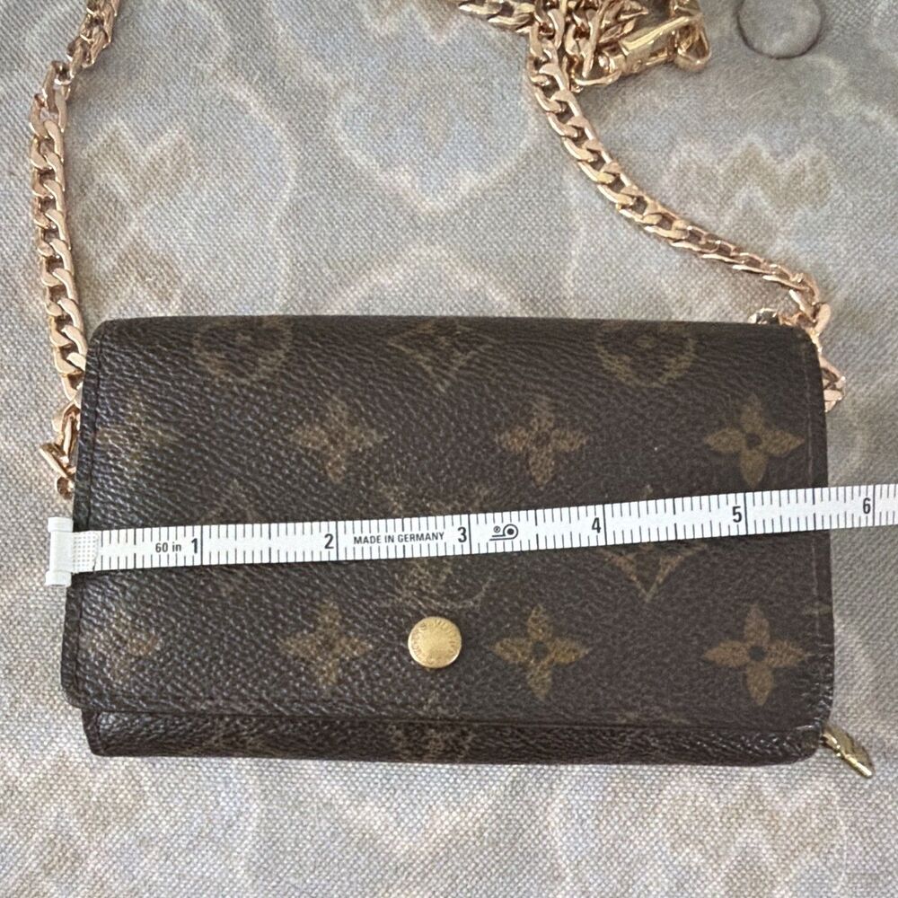 Auth Louis Vuitton Monogram Compact Zip Wallet Crossbody Chain Conversion COA - Picture 8 of 8